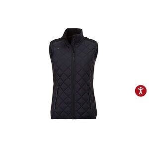 Trimark Women’s Shefford Heated Panel Vest - Size Medium, Black/Grey, Caduceus